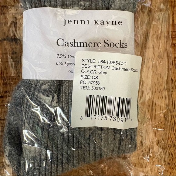 Jenni Kayne Cashmere Socks Grey NEW - Picture 3 of 3